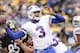 Nov 10, 2013; Pittsburgh, PA, USA; Buffalo Bills quarterback EJ Manuel (3) throws a pass during the fourth quarter of a game against the Pittsburgh Steelers at Heinz Field. Pittsburgh won the game 23-10. Mandatory Credit: Mark Konezny-USA TODAY Sports