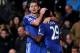 LONDON, ENGLAND - NOVEMBER 09: Samuel Eto'o (R) of Chelsea is congratulated by teammate Frank Lampard after scoring the opening goal during the Barclays Premier League match between Chelsea and West Bromwich Albion at Stamford Bridge on November 9, 2013