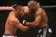 Jun 15, 2013; Winnipeg, MB, Canada; Rashad Evans (right) fights Dan Henderson during their light heavyweight bout at UFC 161 at MTS Centre. Mandatory Credit: Tom Szczerbowski-USA TODAY Sports