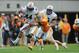 Nov 9, 2013; Knoxville, TN, USA; Auburn Tigers running back Cameron Artis-Payne (44) runs the ball against Tennessee Volunteers defensive back Max Arnold (46) during the second half at Neyland Stadium. Auburn won 55 to 23. Mandatory Credit: Randy Sartin-U