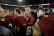 PALO ALTO, CA - NOVEMBER 07: Kevin Hogan #8 of the Stanford Cardinal celebrates after they beat the Oregon Ducks at Stanford Stadium on November 7, 2013 in Palo Alto, California. (Photo by Ezra Shaw/Getty Images)