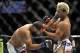 May 5, 2012; East Rutherford, NJ, USA; Johny Hendricks (left) fights Josh Koscheck in a welterweight bout during UFC on Fox 3 at the Izod Center. Johny Hendricks won by split decision in the third round. Mandatory Credit: Joe Camporeale-USA TODAY Sports