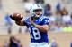 DURHAM, NC - SEPTEMBER 21: Brandon Connette #18 of the Duke Blue Devils during their game at Wallace Wade Stadium on September 21, 2013 in Durham, North Carolina. (Photo by Streeter Lecka/Getty Images)