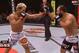 Koscheck and Hendricks check each other's lead hands, leaving on the slower, more powerful rear hand free to throw.