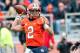 Nov 16, 2013; Champaign, IL, USA; Illinois Fighting Illini quarterback Nathan Scheelhaase (2) throws the ball during the second quarter against the Ohio State Buckeyes at Memorial Stadium. Mandatory Credit: Bradley Leeb-USA TODAY Sports