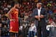 PHILADELPHIA, PA - NOVEMBER 8: Kyrie Irving #2 and Head Coach Mike Brown of the Cleveland Cavaliers speak with eachother against the Philadelphia 76ers at the Wells Fargo Center on November 8, 2013 in Philadelphia, Pennsylvania. NOTE TO USER: User express