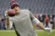 HOUSTON, TX - DECEMBER 23: J.J. Watt #99 of the Houston Texans during warm ups at Reliant Stadium on December 23, 2012 in Houston, Texas. Minnesota Vikings defeat the Houston Texans 23-6. (Photo by Bob Levey/Getty Images)