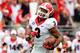 JACKSONVILLE, FL - NOVEMBER 02: Todd Gurley #3 of the Georgia Bulldogs runs for yardage during the game against the Florida Gators at EverBank Field on November 2, 2013 in Jacksonville, Florida. (Photo by Sam Greenwood/Getty Images)