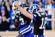 DURHAM, NC - NOVEMBER 16: Jamison Crowder #3 and Brandon Connette #18 of the Duke Blue Devils celebrate after Connette's touchdown against the Miami Hurricanes during play at Wallace Wade Stadium on November 16, 2013 in Durham, North Carolina. (Photo by