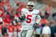 Nov 16, 2013; Champaign, IL, USA; Ohio State Buckeyes quarterback Braxton Miller (5) runs for a touchdown during the first quarter at Memorial Stadium. Mandatory Credit: Bradley Leeb-USA TODAY Sports