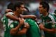 MEXICO CITY, MEXICO - NOVEMBER 13: Rafael Marquez of Mexico celebrates with his teammates during a match between Mexico and New Zealand as part of the FIFA World Cup Qualifiers at Azteca Stadium on November 13, 2013 in Mexico City, Mexico. (Photo by Hecto