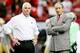 ATLANTA, GA - JANUARY 20: Head coach Mike Smith and owner Arthur Blank of the Atlanta Falcons watch warm ups before the Falcons take on the San Francisco 49ers in the NFC Championship game at the Georgia Dome on January 20, 2013 in Atlanta, Georgia. (Ph