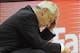 Nov 17, 2013; Chapel Hill, NC, USA; North Carolina Tar Heels head coach Roy Williams rubs his forehead along the sideline during the second half against the Belmont Bruins at Dean E. Smith Student Activities Center. Belmont won 83-80. Mandatory Credit: Li