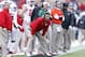 WEST LAFAYETTE, IN - NOVEMBER 2: Head coach Urban Meyer of the Ohio State Buckeyes looks on during the first half of the game against the Purdue Boilermakers at Ross-Ade Stadium on November 2, 2013 in West Lafayette, Indiana. (Photo by Joe Robbins/Getty I