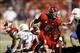 Sep 20, 2013; Fresno, CA, USA; Fresno State Bulldogs defensive back L.J. Jones (6) runs the ball after recovering a fumble against the Boise State Broncos in the third quarter at Bulldog Stadium. The Bulldogs defeated the Broncos 41-40. Mandatory Credit: