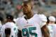 Aug 9, 2013; Jacksonville, FL, USA; Miami Dolphins defensive end Dion Jordan (95) during the game against the Jacksonville Jaguars at Everbank Field. Mandatory Credit: Melina Vastola-USA TODAY Sports