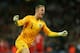 LONDON, ENGLAND - OCTOBER 15: Joe Hart of England celebrates as Steven Gerrard of England scores their second goal during the FIFA 2014 World Cup Qualifying Group H match between England and Poland at Wembley Stadium on October 15, 2013 in London, Englan