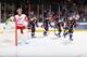 UNIONDALE, NY - NOVEMBER 16: Brock Nelson #29 of the New York Islanders celebrates his goal against Jonas Gustavsson #50 of the Detroit Red Wings during their game at the Nassau Veterans Memorial Coliseum on November 16, 2013 in Uniondale, New York. (Ph