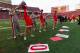 Nov 17, 2012; Madison, WI, USA; The Ohio State Buckeyes cheerleaders perform during the game against the Wisconsin Badgers at Camp Randall Stadium. Ohio State defeated Wisconsin 21-14 in overtime. Mandatory Credit: Jeff Hanisch-USA TODAY Sports