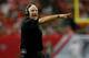 ATLANTA, GA - OCTOBER 20: Head coach Mike Smith of the Atlanta Falcons questions a call by the officials against the Tampa Bay Buccaneers at Georgia Dome on October 20, 2013 in Atlanta, Georgia. (Photo by Kevin C. Cox/Getty Images)
