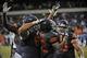 Nov 17, 2013; Chicago, IL, USA; Chicago Bears running back Matt Forte (22) celebrates scoring a touchdown against the Baltimore Ravens during the second half at Soldier Field. Mandatory Credit: Rob Grabowski-USA TODAY Sports