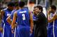 AUBURN HILLS, MI - MARCH 23: Head coach Josh Pastner of the Memphis Tigers talks with his players during a timeout against the Michigan State Spartans during the third round of the 2013 NCAA Men's Basketball Tournament at The Palace of Auburn Hills on Ma