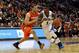 NEWARK, NJ - FEBRUARY 16: Aaron Cosby #1 of the Seton Hall Pirates drives in the first half against Brandon Triche #20 of the Syracuse Orange at Prudential Center on February 16, 2013 in Newark, New Jersey. (Photo by Chris Chambers/Getty Images)