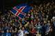 REYKJAVIK, ICELAND - NOVEMBER 15: Fans of Iceland show their colours during the FIFA 2014 World Cup Qualifier Play-off First Leg match between Iceland and Croatia at the Laugardalsvollur stadium on November 15, 2013 in Reykjavik, Iceland. (Photo by Jami