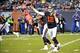 Nov 17, 2013; Chicago, IL, USA; Chicago Bears quarterback Josh McCown (12) makes a pass against the Baltimore Ravens during the first quarter at Soldier Field. Mandatory Credit: Rob Grabowski-USA TODAY Sports