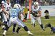 Nov 14, 2013; Nashville, TN, USA; Indianapolis Colts running back Donald Brown (31) rushes against Tennessee Titans outside linebacker Zach Brown (55) during the second half at LP Field. Indianapolis won 30-27. Mandatory Credit: Jim Brown-USA TODAY Sports