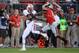 COLUMBUS, OH - SEPTEMBER 28: Jared Abbrederis #4 of the Wisconsin Badgers pulls in a 36-yard touchdown pass in the first quarter as Bradley Roby #1 of the Ohio State Buckeyes defends at Ohio Stadium on September 28, 2013 in Columbus, Ohio. (Photo by Jam