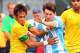 EAST RUTHERFORD, NJ - JUNE 9: Neymar #11 of Brazil battles Lionel Messi #10 of Argentina during the first half of an international friendly soccer match on June 9, 2012 at MetLife Stadium in East Rutherford, New Jersey. (Photo by Rich Schultz/Getty Images