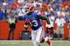 Sep 21, 2013; Gainesville, FL, USA; Florida Gators running back Mack Brown (33) runs with the ball during the second half against the Tennessee Volunteersat Ben Hill Griffin Stadium. Florida Gators defeated the Tennessee Volunteers 31-17. Mandatory Credi