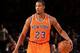 NEW YORK, NY - NOVEMBER 10: Toure' Murry #23 of the New York Knicks looks to pass the ball during a game against the San Antonio Spurs at the newly transformed Madison Square Garden in New York City on November 10, 2013. NOTE TO USER: User expressly ackn