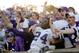 COLUMBIA, MO - NOVEMBER 6: Maurice Mack #24 of the Kansas State Wildcates breaks celebrates with fans after they defeated the Missouri Tigers on November 6, 2004 at Faurot Field in Columbia, Missouri. Kansas State defeated Missouri 35-24. (Photo by Elsa/