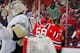 NEWARK, NJ - NOVEMBER 16: Jaromir Jagr #68 of the New Jersey Devils is congratulated after scoring the first of his two goals as Marc-Andre Fleury #29 of the Pittsburgh Penguins looks away during the game at the Prudential Center on November 16, 2013 in N