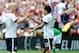 WASHINGTON, DC - JUNE 02: Jermaine Jones #13 of the United States Men's National Team celebrates with Michael Bradley #4 after a goal against the Germany Men's National Team in an international friendly at RFK Stadium on June 2, 2013 in Washington, DC.