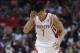 Nov 11, 2013; Houston, TX, USA; Houston Rockets point guard Jeremy Lin (7) celebrates after scoring during the fourth quarter against the Toronto Raptors at Toyota Center. The Rockets won 110-104. Mandatory Credit: Andrew Richardson-USA TODAY Sports