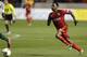 SANDY, UT - NOVEMBER 10: Robbie Findley #10 of Real Salt Lake advances the ball during the first half of the Western Conference Championship - Leg 1 against the Portland Timbers on November 7, 2013 at Rio Tinto Stadium in Sandy, Utah. Real Salt Lake beat