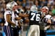 CHARLOTTE, NC - NOVEMBER 18: Defensive end Greg Hardy #76 of the Carolina Panthers pushes guard Logan Mankins #70 of the New England Patriots in the first half at Bank of America Stadium on November 18, 2013 in Charlotte, North Carolina. (Photo by Stree