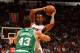 MIAMI, FL - NOVEMBER 9: Rashard Lewis #9 of the Miami Heat controls the ball against against Kris Humphries #43 of the Boston Celtics on November 9, 2013 at American Airlines Arena in Miami, Florida. NOTE TO USER: User expressly acknowledges and agrees th