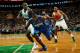 BOSTON, MA - NOVEMBER 11: Victor Oladipo #5 of the Orlando Magic drives the ball against Brandon Bass #30 of the Boston Celtics on November 1, 2013 at the TD Garden in Boston, Massachusetts. NOTE TO USER: User expressly acknowledges and agrees that, by d