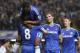 LONDON, ENGLAND - SEPTEMBER 21: Jon Obi Mikel of Chelsea celebrates with team mates Frank Lampard and Branislav Ivanovic after he scores the teams second goal of the game during the Barclays Premier League match between Chelsea and Fulham at Stamford Brid