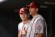 DENVER, CO - SEPTEMBER 18: Adam Wainwright #50 of the St. Louis Cardinals stands in the dugout with Shelby Miller #40 after Wainwright pitched 7 2/3 innings against the Colorado Rockies at Coors Field on September 18, 2013 in Denver, Colorado. (Photo by