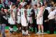 BOSTON, MA - NOVEMBER 13: Head Coach Brad Stevens of the Boston Celtics talks with this team during a time out against the Charlotte Bobcats on November 13, 2013 at the TD Garden in Boston, Massachusetts. NOTE TO USER: User expressly acknowledges and agr