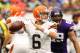 MINNEAPOLIS, MN - SEPTEMBER 22: Brian Hoyer #6 of the Cleveland Browns looks to pass against the Minnesota Vikings on September 22, 2013 at Mall of America Field at the Hubert Humphrey Metrodome in Minneapolis, Minnesota. (Photo by Adam Bettcher/Getty Im