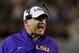 TUSCALOOSA, AL - NOVEMBER 09: Head coach Les Miles of the LSU Tigers reacts against the Alabama Crimson Tide during the game at Bryant-Denny Stadium on November 9, 2013 in Tuscaloosa, Alabama. (Photo by Kevin C. Cox/Getty Images)