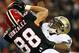 ATLANTA, GA - NOVEMBER 29: Tony Gonzalez #88 of the Atlanta Falcons pulls in this touchdown reception against the New Orleans Saints at Georgia Dome on November 29, 2012 in Atlanta, Georgia. (Photo by Kevin C. Cox/Getty Images)