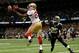 NEW ORLEANS, LA - NOVEMBER 17: Vernon Davis #85 of the San Francisco 49ers fails to pull in this touchdown reception against Rafael Bush #25 of the New Orleans Saints at Mercedes-Benz Superdome on November 17, 2013 in New Orleans, Louisiana. (Photo by K