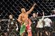May 18, 2013; Jaragua do Sul, BRAZIL; Vitor Belfort (red shorts) celebrates after defeating Luke Rockhold (not pictured) during UFC on FX 8 at ARena Jaragua. Mandatory Credit: Jason da Silva-USA TODAY Sports